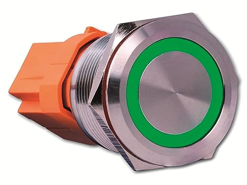 Joy-it Bouton poussoir Button22C-M-GR - 250 V/AC 15 A - 1 x interrupteur marche/arrêt IP67, IK10-1 pièce
