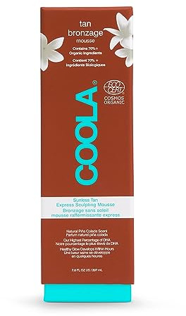 Coola Sunless Tan Express Sculpting Mousse, 70 Percent + Organic Fake Tan, Streak Free and Transfer Resistant Self Tan, 207 ml