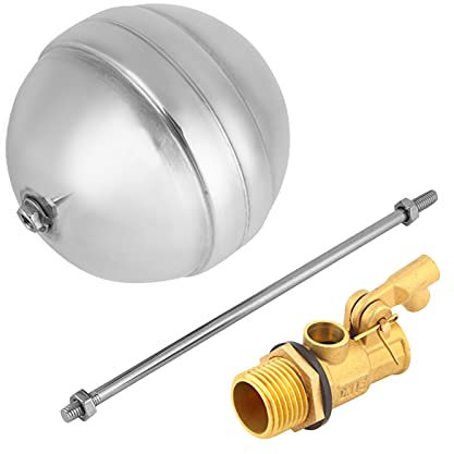 Restokki Schwimmerkugelwert schwimmerventil schwimmerkugel Edelstahl DN15 G1/2 Messing Außengewinde Wassersensor Edelstahl Schwimmerkugelwert