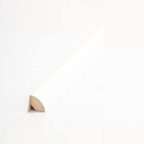 Südbrock | Quart de fils 18.31 | Blanc | 18 x 18 x 2000 mm | Laqué | Plinthe en bois massif | Barre de sol | Design sobre | 10 m