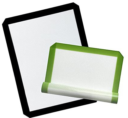 pandoo Dauerbackfolie | Wiederverwendbare Backmatte aus Silikon | Nachhaltiges Mehrweg-Backpapier | Wiederverwendbare Backfolie, Silikonmatte, rutschfest, Hitzebeständige Backunterlage (Set)