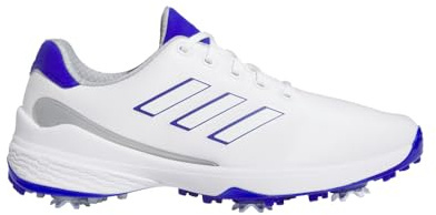 adidas Men's ZG23 Golf Shoes, Footwear White/Lucid Blue/Silver Metallic, 11