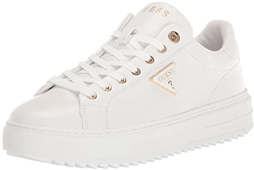 GUESS Women's Denesa Sneaker, White 145, 6 UK