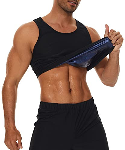 LAZAWG T-Shirt pour Homme Sudation de Sport Sauna Vest Sweat Gym Combinaison de Sudation Debardeur de Sudation