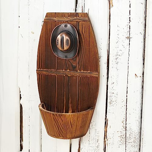 Décapsuleur mural en bois pour fût de bière, décapsuleur vintage avec récupérateur de capsules, cadeau pour homme et amateur de bière, utilisation comme décoration de bar.