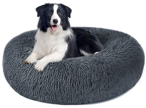 Nepfaivy Cama para Perros Medianos Antiestrés - Cojines Cama para Perros Relajante y Lavable, Marrón, XL-27.5in/70cm