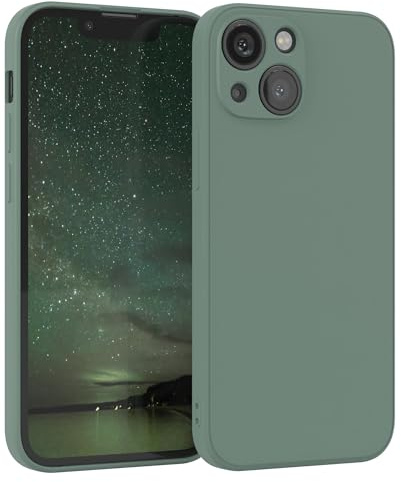 EAZY CASE - Silikonhülle für iPhone 13 Mini Hülle Silikon Case Dunkelgrün weich stoßfeste Handyhülle Schutzhülle mit Kameraschutz Dünn Premium Schutz Cover TPU Phone Bumper in Mitternacht Grün Matt