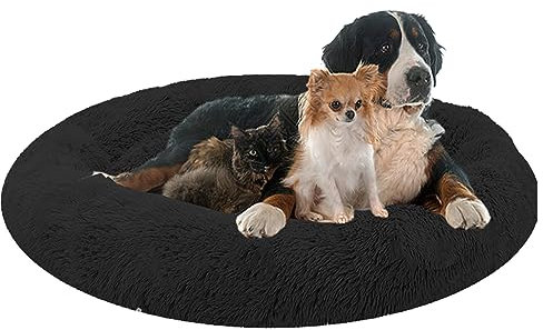 NENIUX Rund Hundebett Katzenbett Hundekissen, Hundesofa Hundekorb Katzensofa, Donut Haustierbett Katzenkissen Welpen Kissen für Kleine, Mittelgroße Hunde, Katzen & Andere Haustiere(110cm/43inch)
