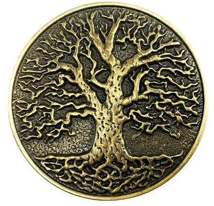 Patch Nation Baum des Lebens Tree of Life Odins Arsk & Embla Wikinger Nordisch Viking Cosplay Gürtelschnalle Belt Buckle (Gold)