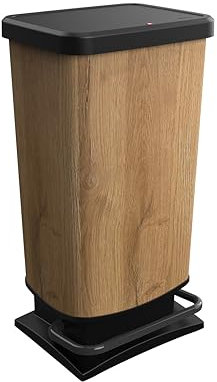 Rotho Paso Poubelle 40l avec pédale et couvercle, Plastique (PP) sans BPA, 40l (35.3 x 29.5 x 67.6 cm)