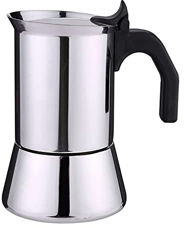 HWSY Cafetière Moka Cafetière en Acier Inoxydable Faite à la Main, Italienne, Petite Machine à café Domestique, Mini épaississement, Simple à Utiliser (Couleur : Argent, Taille : 300 ML) Interesting