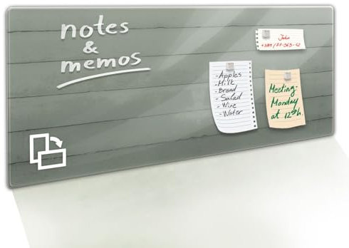 Floordirekt Glasboard Präsentationsboard - Whiteboard - Magnettafel - Magnetboard lackiert oder Glas - magnetisch & beschreibbar - Schreibtafel Magnetwand Wandtafel (Grau 20 x 60 cm)