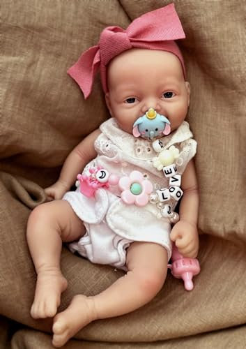 MYREBABY - Reborn 7 Inch Mini Baby Dolls Silicone Baby Alice Small Silicone Baby Dolls Realistic Mini Dolls for Newborn Body Stress Relief