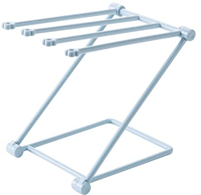 Stendino per Strofinacci da Appoggio, Porta Strofinacci Pieghevole a 4 Bracci per Cucina Domestica (Blue)