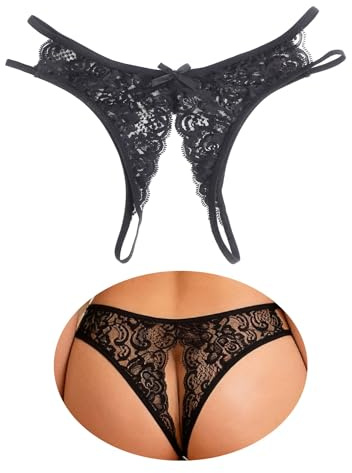 comeondear Perizoma Sexy Donna Aperto Tanga Pizzo Taglie Forti | Perizomi Seducente Hot Mutande Slip Brasiliana String Vita Bassa Mutandine Elasticizzate Intimo Trasparente