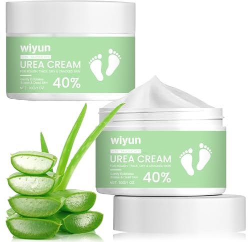 Crema Piedi Urea 40%,Crema Urea con 2% Acido Salicilico,Urea Crema,Aloe Vera Per Un'idratazione Profonda,Crema con urea per Piedi Mani Talloni Gomiti,60 g