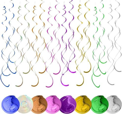 YSJCHEBS 48 Pezzi di Decorazioni Pendenti A Spirale, Decorazioni Colorate, Decorazioni Creative, Forniture per Feste, Decorazioni per Scene di Feste, Decorazioni Riutilizzabili