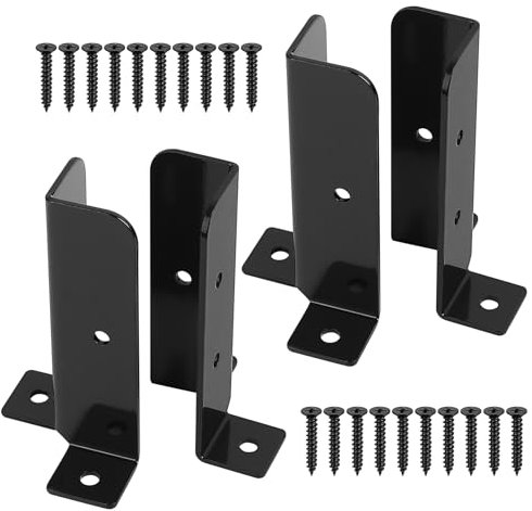 4 Pz Supporto per Pali Fissaggio Pali Legno, Supporto Staffa per Palo di Legno, Staffa Ancoraggio per Pali di Recinzione, Manicotto di Base, Porta Palo per Pali da 38x38/50x50/50x101/101x101 mm