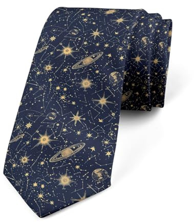 Loussiesd Galaxy Krawatte Außenraum Krawatten für Herren Universum Wolke Galaxy Glitter Schießen Stern Druck Baum Krawatte Dekor Bunte Schmale Krawatte für Büro oder Festliche Veranstaltunge