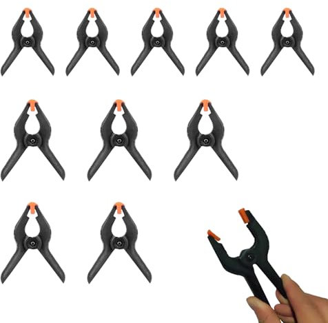 Sikweny 10 Pezzi Morsetti a Molla Ganasce Regolabili Pinze in Plastica Design Ergonomico Morsetti per Lastre Texture Antiscivolo per Progetti fai da te Modellismo Studio Fotografico Note Adesive