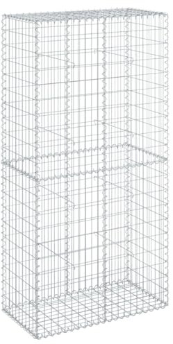 Panier de Gabion, Panier à Pierre Gabion Mur de Soutènement Clôture de Jardin avec couvercle 100x50x200 cm fer galvanisé