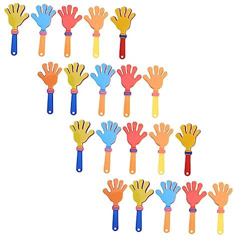 VICASKY Kunststoff Hand Clapper 20 Stück Bunte Klatschhände 19cm Party Und Geburtstagsfeier Zubehör Anfeuerungszubehör Für Kinder Und Erwachsene