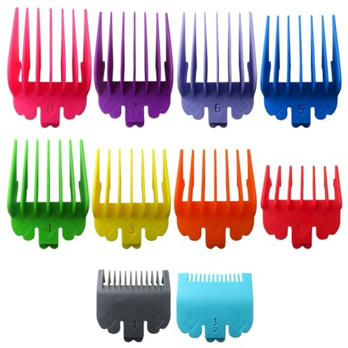 SUNJCO 10Pcs Hair Clipper Guards Cutting Combs for TPOB Slime2 - Multiple Colors