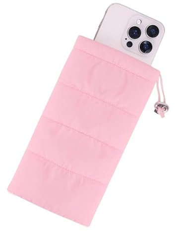 MOPZIJA Funda térmica para teléfono para acampar al aire libre, esquí, evita la congelación y el sobrecalentamiento, prolonga la duración de la batería, a prueba de caídas, para teléfono (rosa)