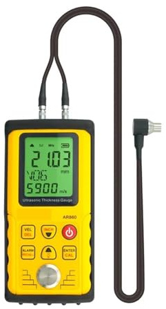 Misuratore di spessore a ultrasuoni AR860 con display LCD digitale for ferro, acciaio, rame, PVC, vetro Alta sensibilità