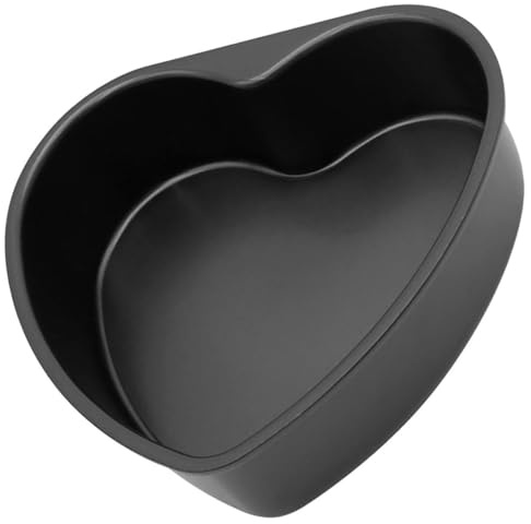 TOYANDONA Teglia da Forno a Forma di Cuore Antiaderente in Lega di Alluminio Fondo Rimovibile, Tortiera Piccola per Chiffon Cake e Cheesecake, per Dolci Fatti in Casa e Uso Forno Domestico