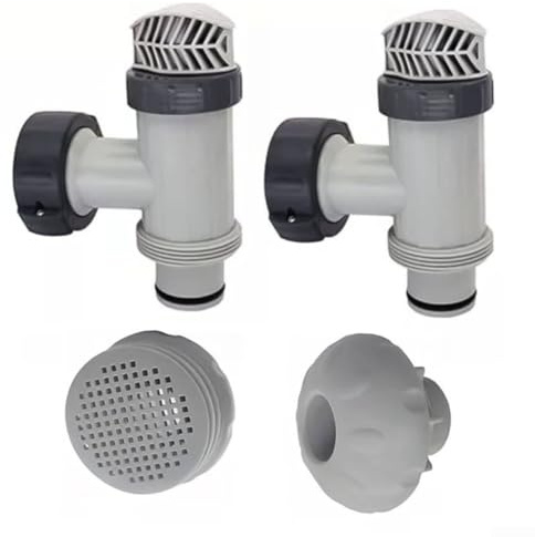 Zoegneer Above Ground Pool Parts Kit 25010 Plunger Valve Strainer and Inlet Nozzle Assembly For Filtration Pumps 1500 to 4000 GPH and Saltwater Chlorinators Includes 2 Plunger Val