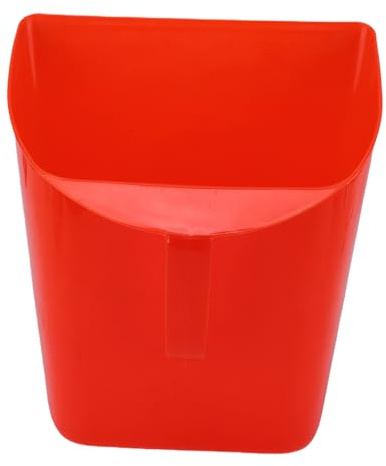 Srliya Large Enclosed Feed Scoop Sturdy Plastic Ice Shovel for Livestock & Kitchen Red 9.3x3.7x10.4in