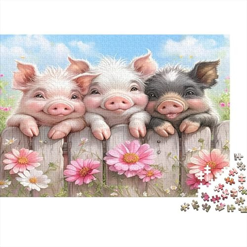 1000pcs Mini Puzzle pour Famille Cochon Fleur Clôture Difficile