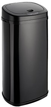 Dihl 42L Onyx Black with Black Lid Stainless Steel Auto Touchless Hands-Free Sensor Kitchen Waste Dust Bin Automatic Motor