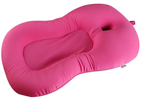 Baby Bath Mat, KAKIBLIN Baby Bathtub Cushion Soft Anti-Slip Bath Pad 0-6 Month Infant Bath Pillow, Pink