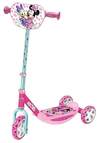 Smoby - Monopattino tre Ruote Minnie, 7600750167, +3 anni, Struttura in Metallo, Regolabile in Altezza, Trasporto Facile, Rosa, S