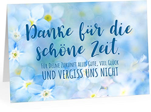 XXL Abschiedskarte (A4) | Vergiss und nicht | mit Umschlag | edle und hochwertige Klappkarte | Zum Abschied | Große Karte für Kollegen, Pension, Rente | Maxi Karte | Überformat