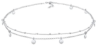 Elli Halskette Damen Choker Kugel Layer Look Plättchen in 925 Sterling Silber