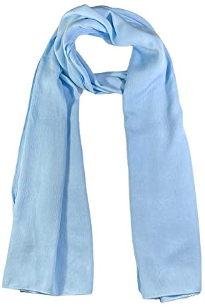 WESTEND CHOICE Ladies Scarves Women Large Crepe Rayon Scarf Shawl Head Scarf Stole Neck Wrap women's scarves & wraps 180x65 cm (Light blue)