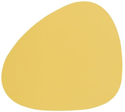 LindDNA Glasuntersetzer Curve aus recyceltem Nupo Leder in der Farbe Yellow mit Einer Größe von 11x13cm, 981027