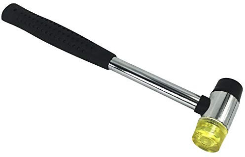 AKORD Rubber Mallet Hammer 25mm Nonslip Grip Dual Mini Rubber and Nylon Head Face
