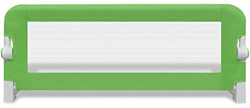 Tidyard 2 Stück Kleinkind-Bettschutzgitter klappbar tragbare Kinderbettgitter für Kinderbetten, Elternbetten, Fallschutz Grün 102 x 42 cm