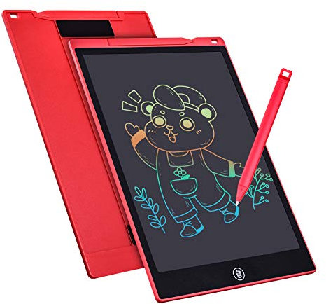 Bunte LCD Schreibtafel 12 Zoll，LCD Writing Tablet Elektronischer Tablette Grafiktablet Digitaler Drawing Pad，Kinderspielzeug FÜR 3-12 Jahre Alte Mädchen