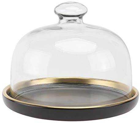 Cabilock 1 Jeu Couvercle en Verre avec Plateau Désert Cloche Porte-Dessert D'affichage De Gâteau Support à Tasses en Céramique Gobelet en Carton Couverture De Nourriture Un Verre