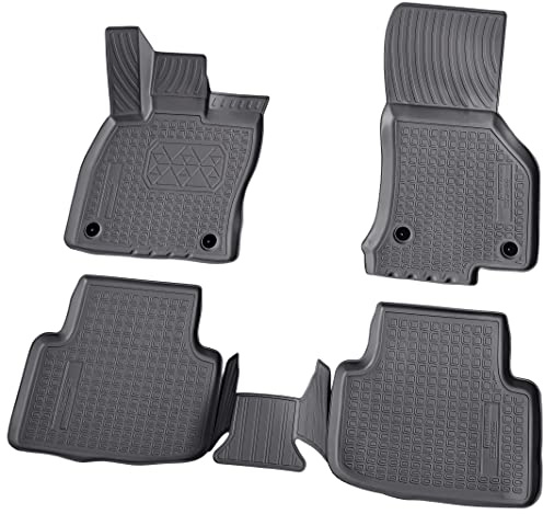 Recambo 3D Gummi Fußmatten kompatibel für Skoda Octavia III | Typ 5E | ab 2012> | Auto Gummimatten | Passgenau | mit Rand | schwarz