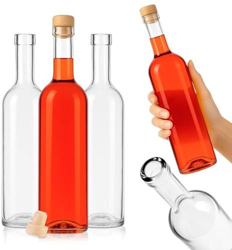 SUPERBUTELKI.PL Futura - Botellas de cristal (500 ml, 5 unidades, para rellenar, botellas de licor y vino, vacías, decorativas, perfectas para tinturas)