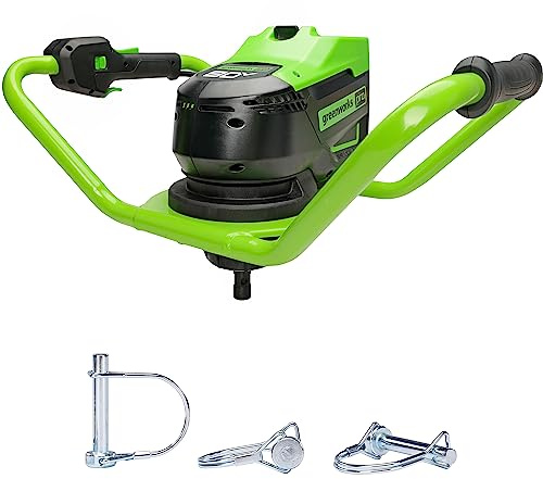 Greenworks Pro 80 V bürstenloser Erdbohrer (entspricht 43 cc Gas), Erdbohrer/Pfostenlochbagger – Schlangenbohrer und Akku/Ladegerät separat erhältlich