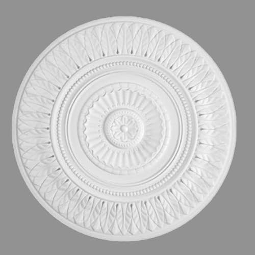 PROVISTON Rosace en stuc - Polystyrène - Diamètre : 640 mm - Blanc - Qualité supérieure - Stable - Montage facile - Rosace de plafond - Décoration murale