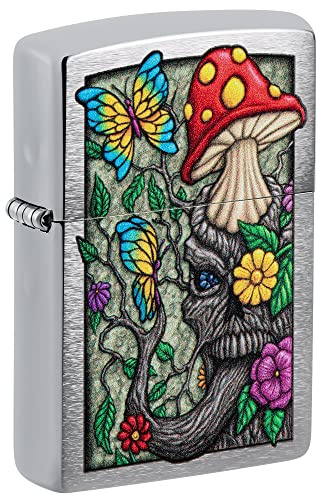 Zippo Encendedor a Prueba de Viento - Freaky Nature - Cromo Cepillado, Color Image - Recargable - Reutilizable - Caja de Regalo Incluida - Hecho en EEUU