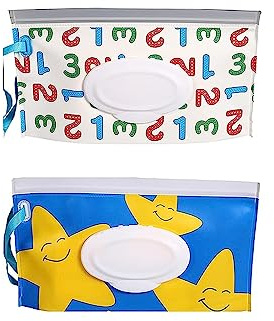 2pcs Feuchttücher Tasche für Babys,YiXuTag Feuchttücher Tasche für Unterwegs,Wiederverwendbar Wet Wipe Tasche,Baby Feuchttuchspender,feuchttücherbeutel für babys Tragbar,Feuchttücher-Beutel für Babys